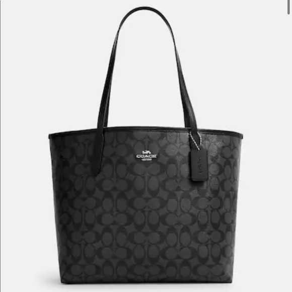 Coach Handbags - Coach Brand New City Tote In Signature Canvas COLOR
Silver/Graphite/Black